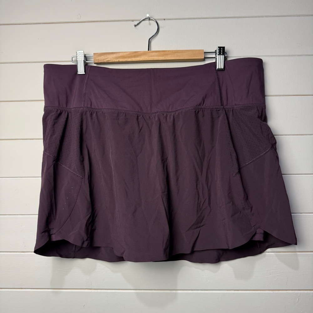 Athleta Run With It Skort Purple Athletic Skirt Built-in Shorts 2X Plus Size‎